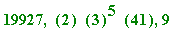 19927, ``(2)*``(3)^5*``(41), 9